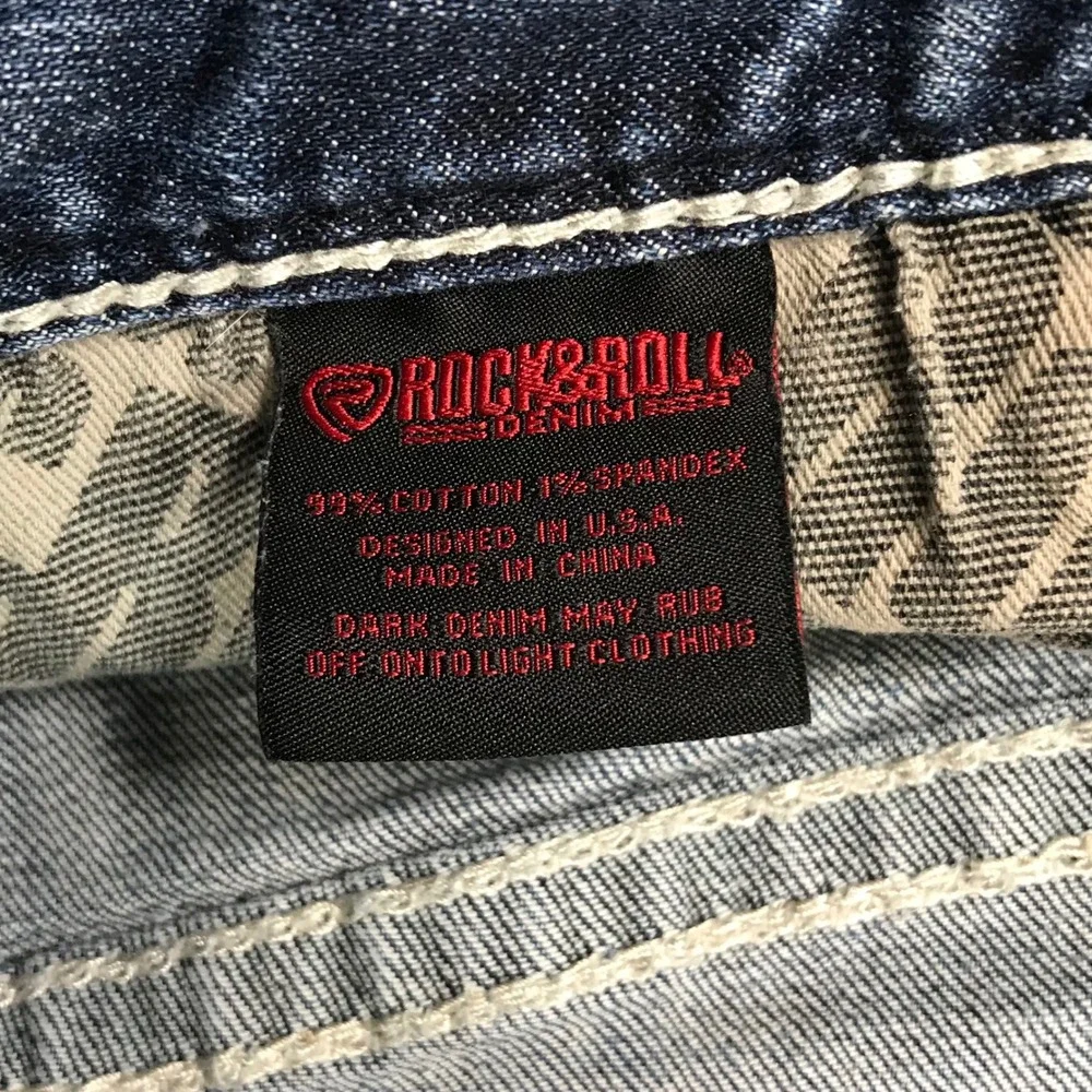 Rock & Roll Denim Mens Double Barrel Relaxed Straight Leg Jeans Blue